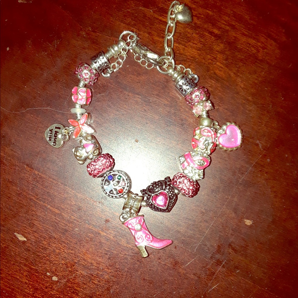 Charm bracelet for breast cancer awareness!